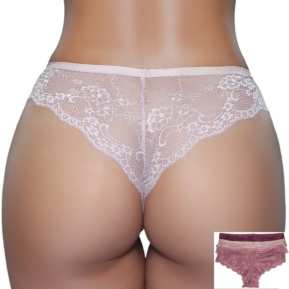 BW-2209 Other - Lace Tanga Panty with Scalloped Trim 3 Color Pack